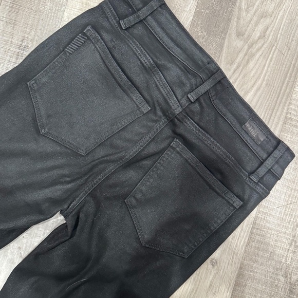 Paige denim Hoxton ultra skinny with exposed buttonfly in black fog luxe coated - Picture 9 of 14